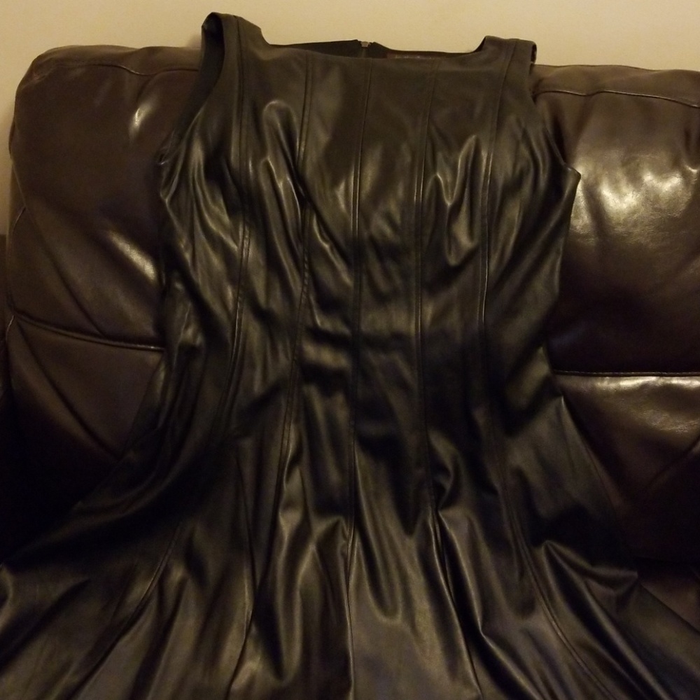 Black Faux Leather Dress